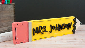 3D Teacher Name Plate Pencil