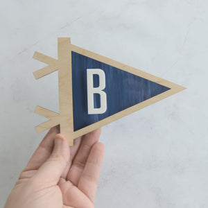 SMALL INITIAL PENNANT BANNER WALL SHAPE | Multiple Color Options