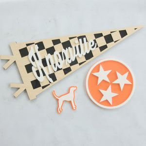 PERSONALIZED CHECKERED PENNANT BANNER WALL SHAPE | Multiple Color and Personalization Options