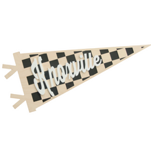 PERSONALIZED CHECKERED PENNANT BANNER WALL SHAPE | Multiple Color and Personalization Options