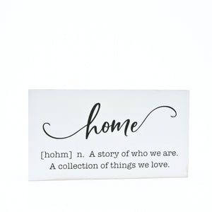 Small Wooden Home Definition Sign