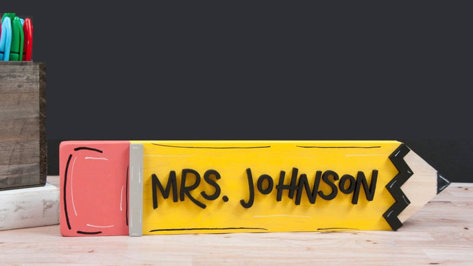 3D Teacher Name Plate Pencil