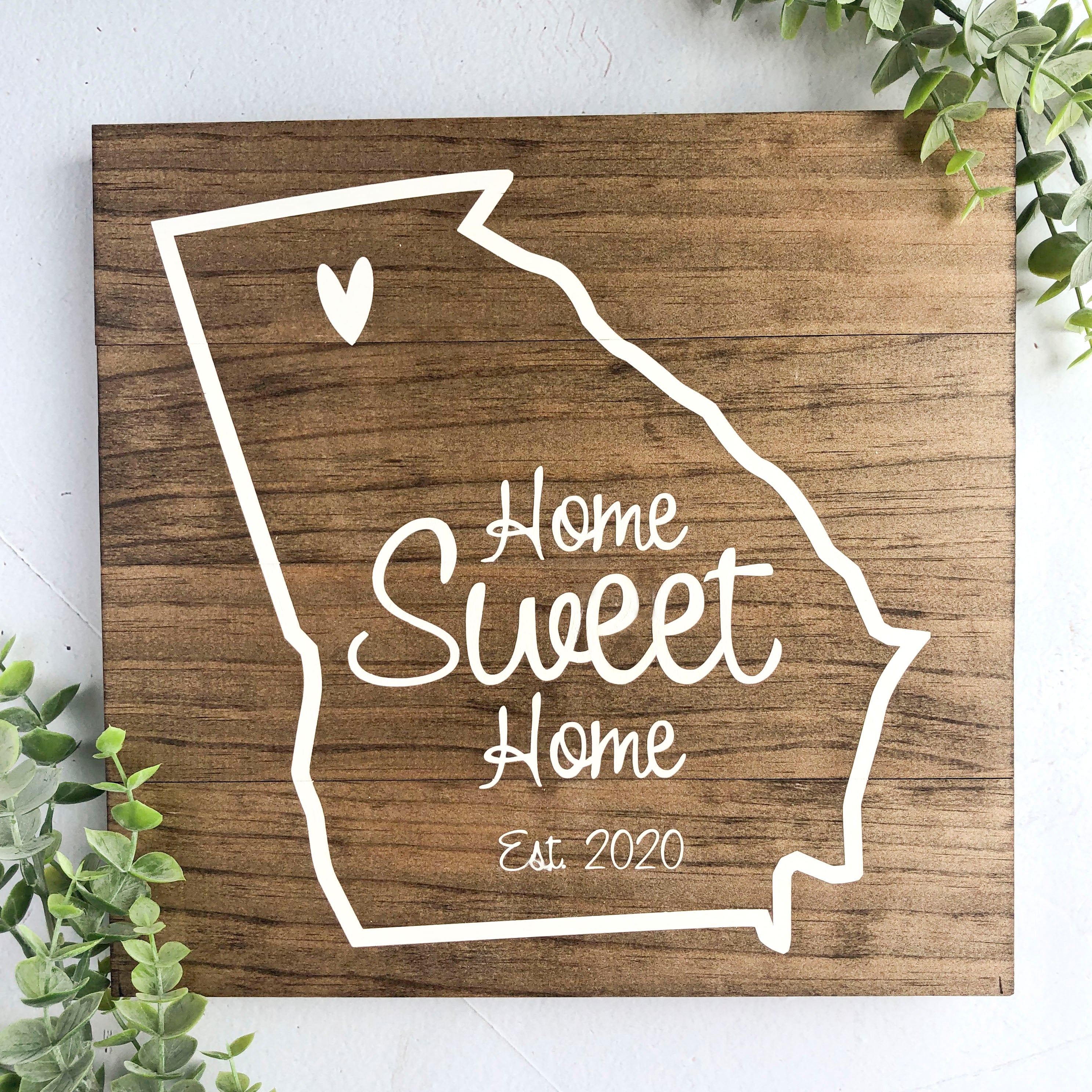 Georgia State Home Sweet Home Sign – Beam and Basket